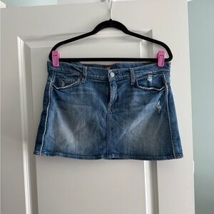 7 for all mankind Distressed Denim Mini Skirt 32
